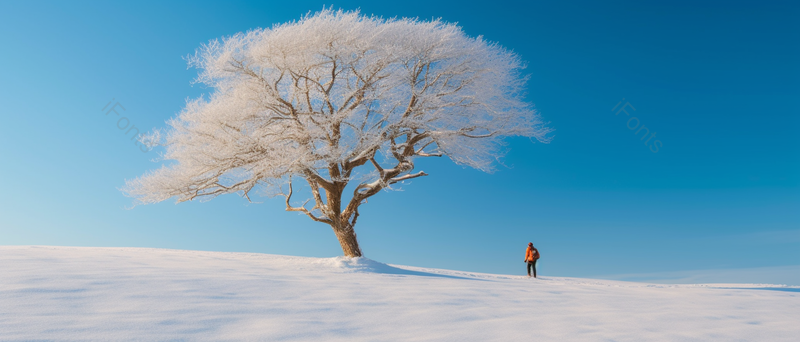 冬天下雪白的雾凇大树风景,高清,摄影图,摄影图片,图片大全,摄影图免费下载